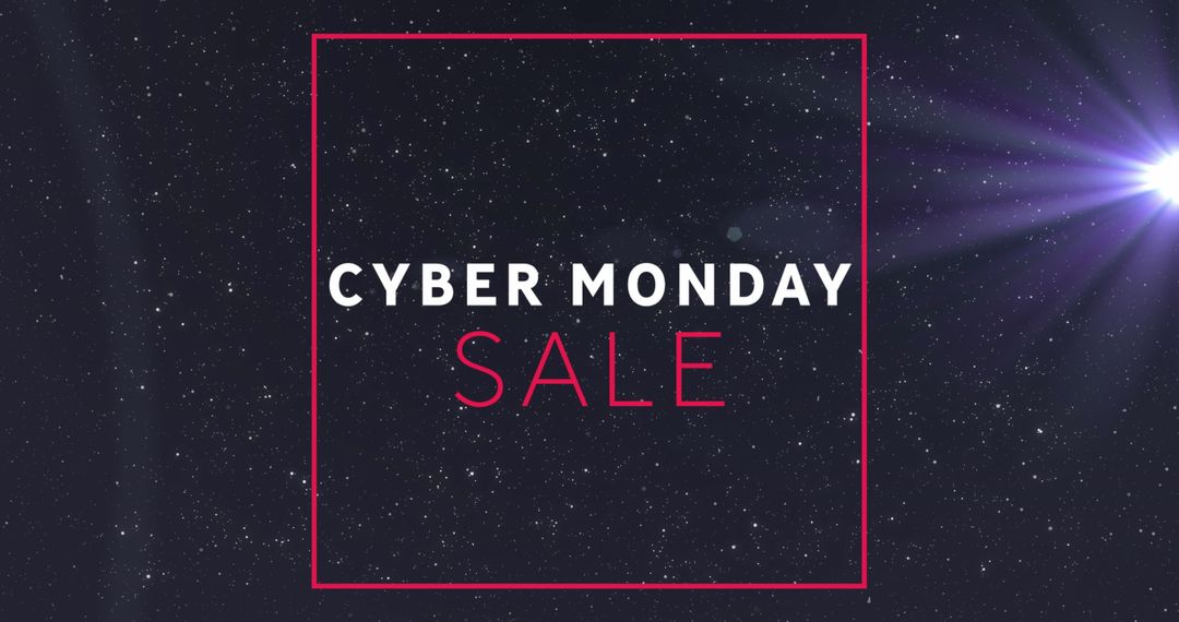 Cyber Monday Sale Advertisement with Starry Background