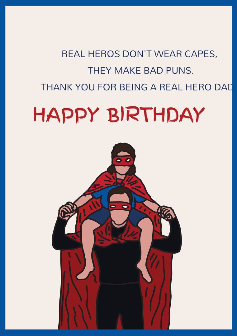 Father and Child Playing Occupying Superhero Characters in Costume