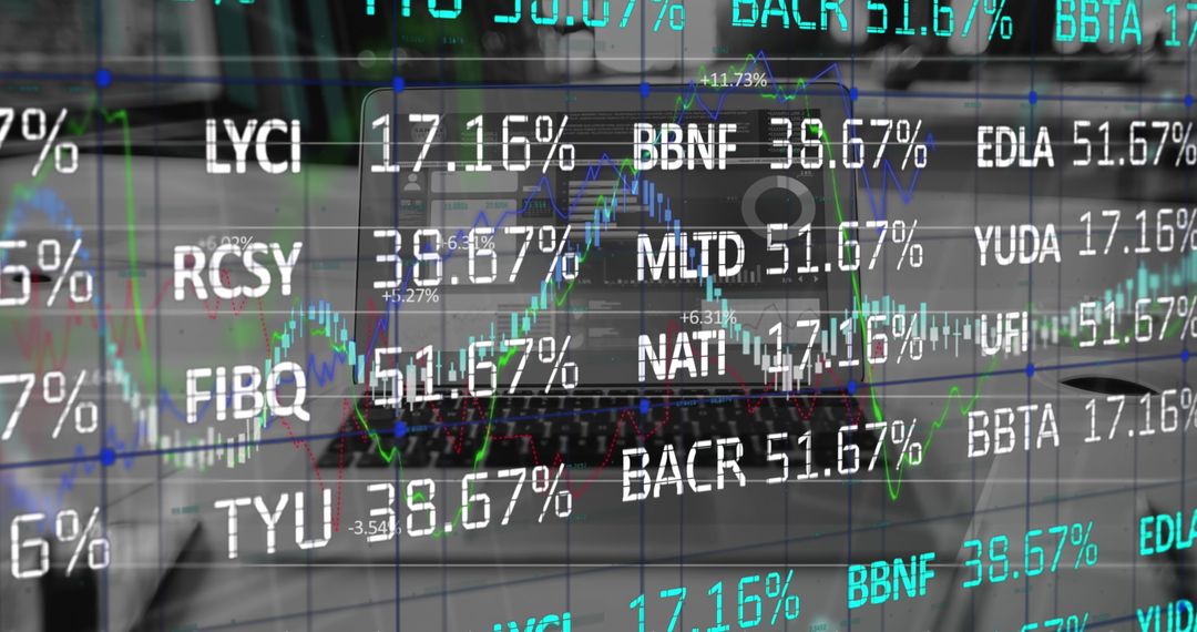Digital Display of Stock Market Data Over Laptop