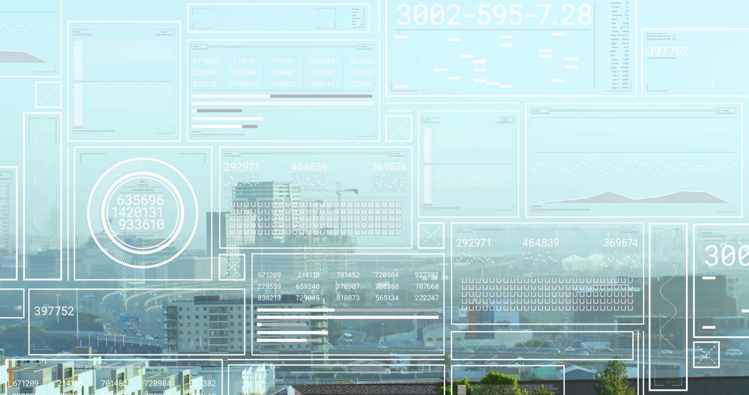 Digital Interface and Data Processing Over Modern City