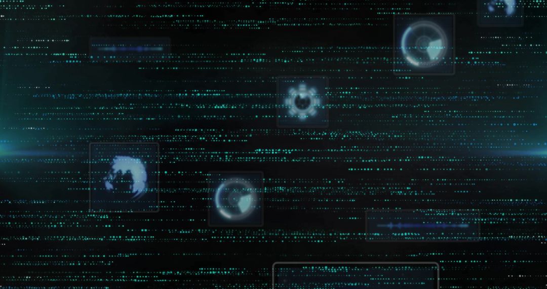 Abstract Digital Data Processing and Global Technology Concept