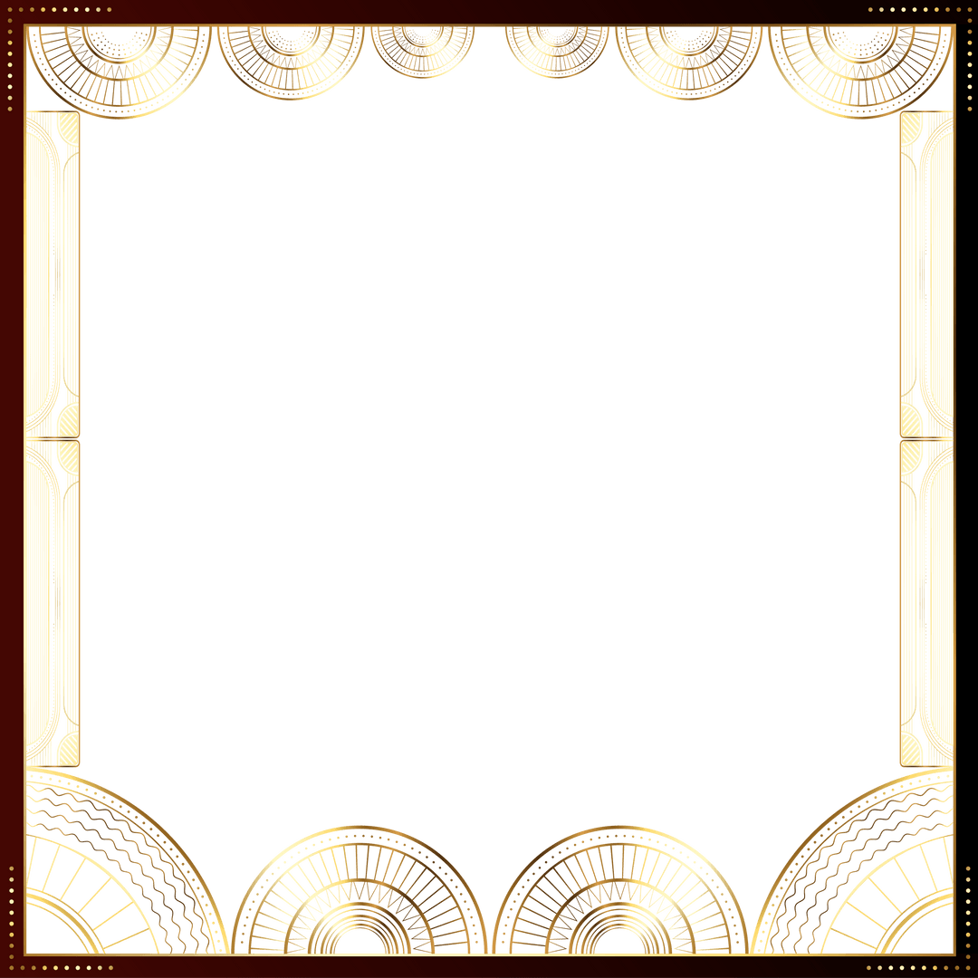 Vintage Ornate Gold Frame with Transparent Background Elegance
