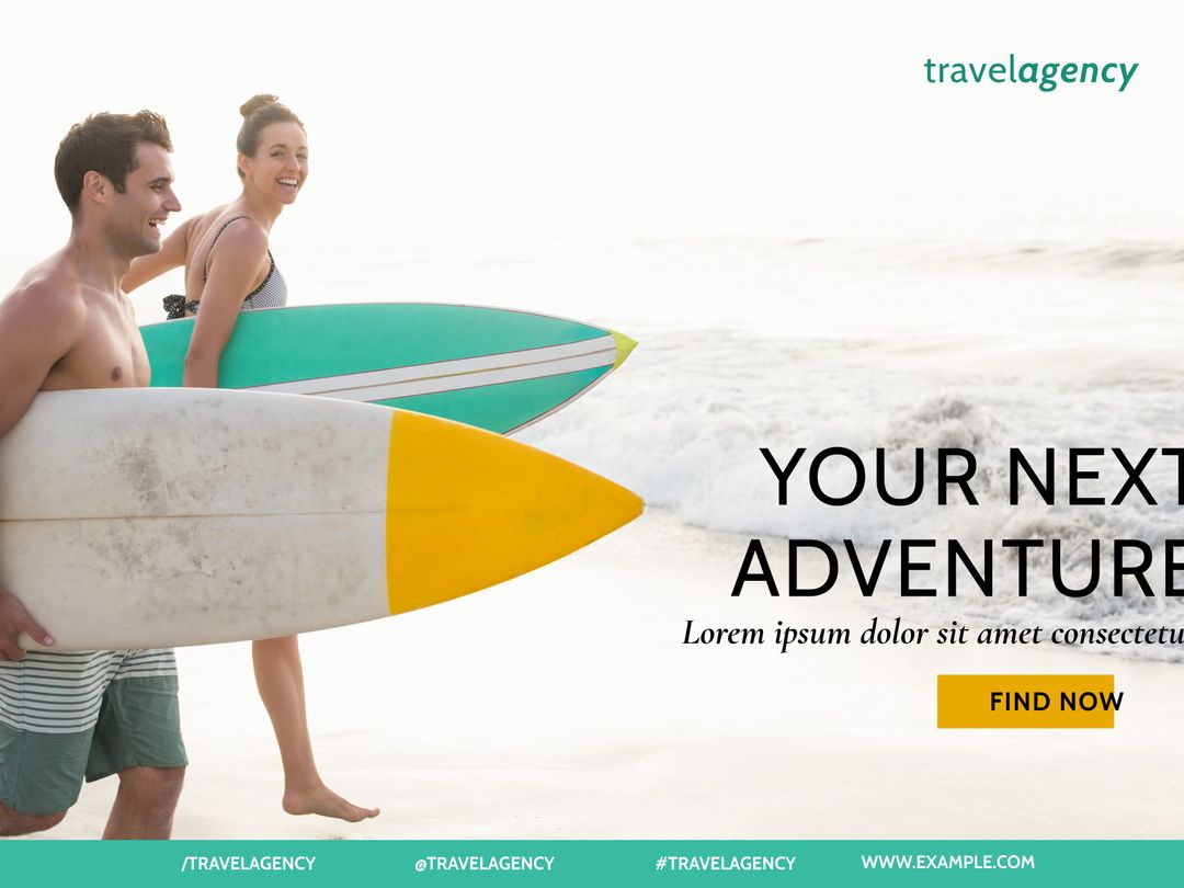 Couple with Surfboards Embracing Adventure on Sunny Beach