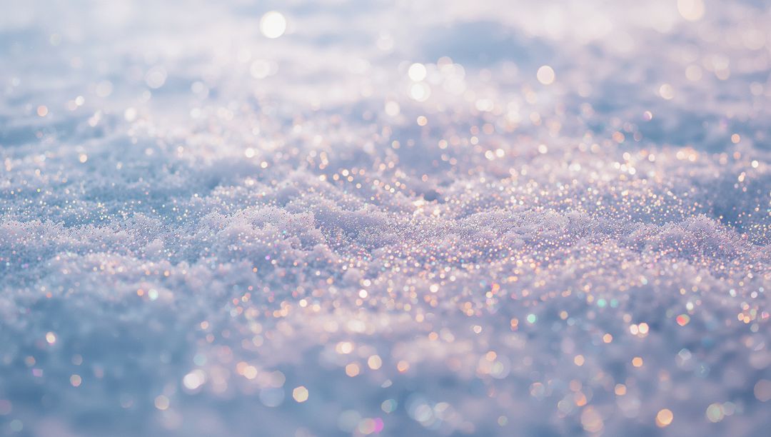 Glistening Snowfield with Sparkling Ice Crystals in Winter Sunlight