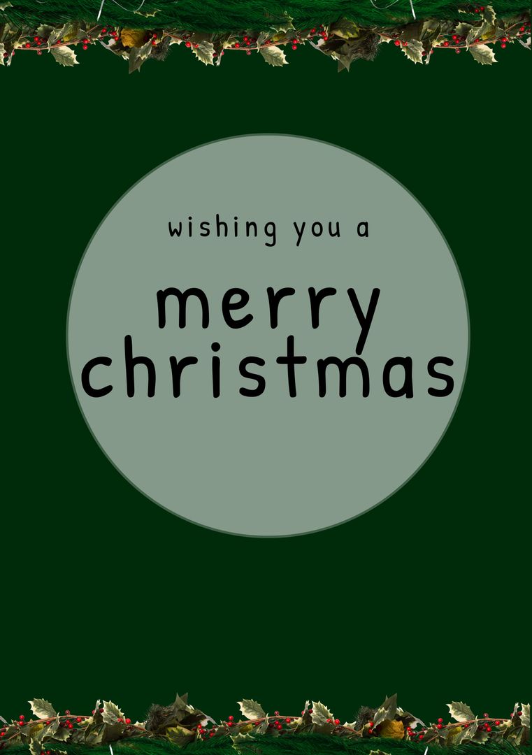 Merry Christmas Wishes Card with Holistic Decorations