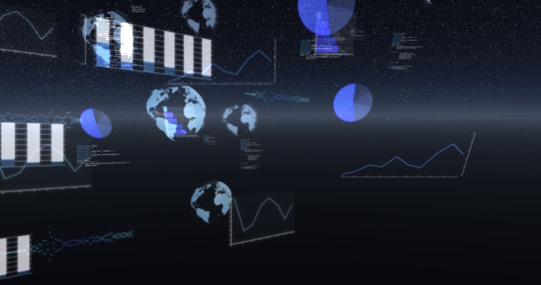 Global network data visualization with digital globe graphics