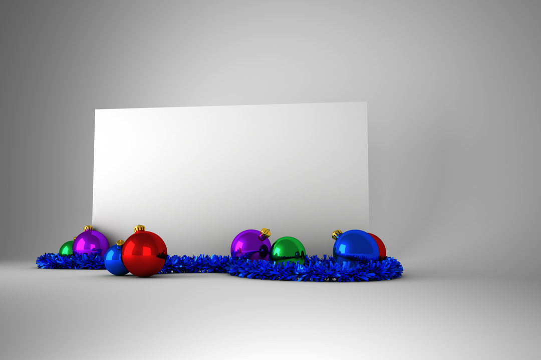 Blank Transparent Poster with Colorful Christmas Decorations - Download Free Stock Images Pikwizard.com