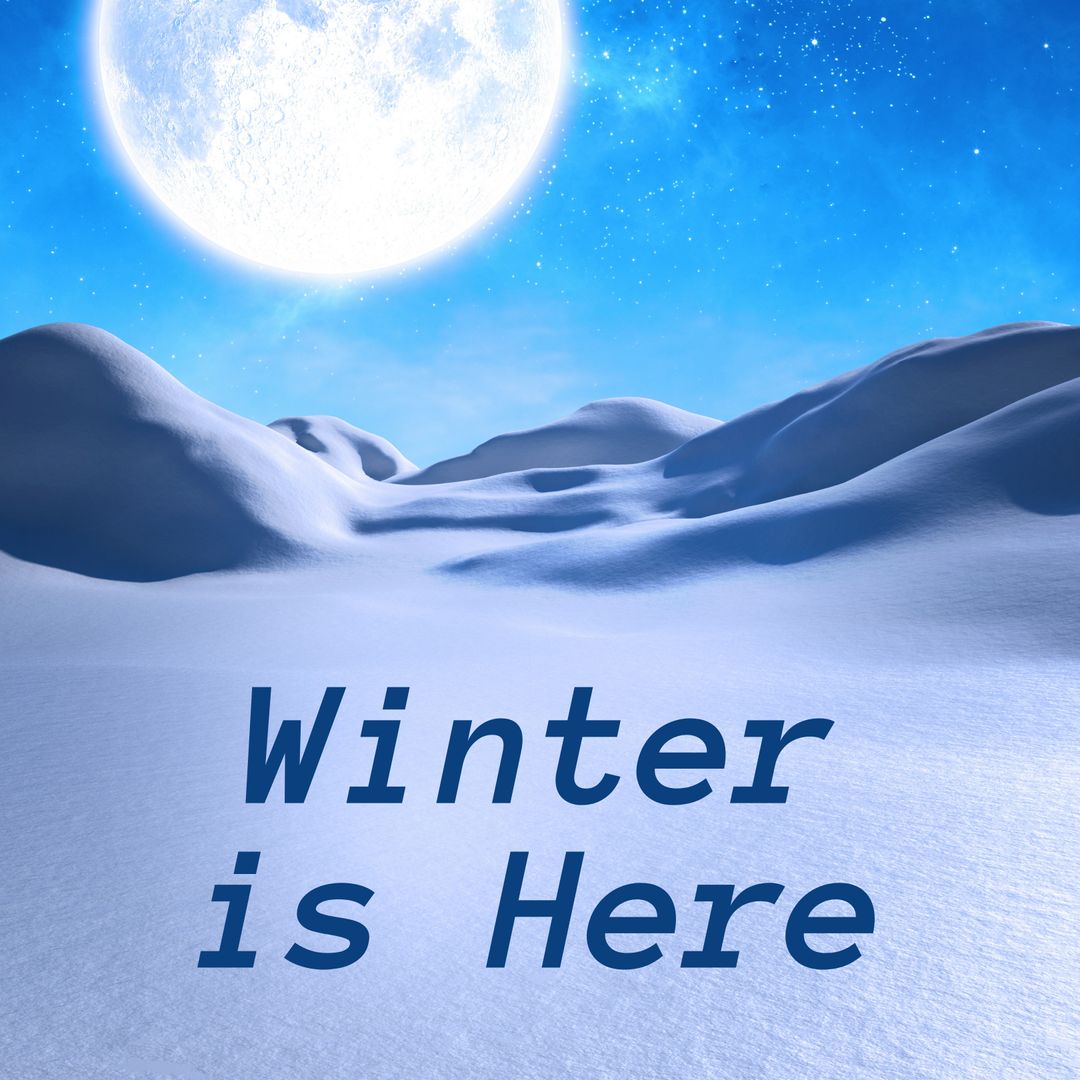 Winter Night with Snowy Hills and Moonlight - Download Free Stock Templates Pikwizard.com