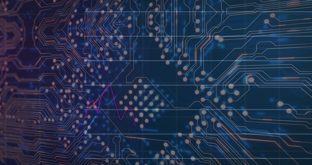Abstract Digital Circuit Board Background in Blue Tones
