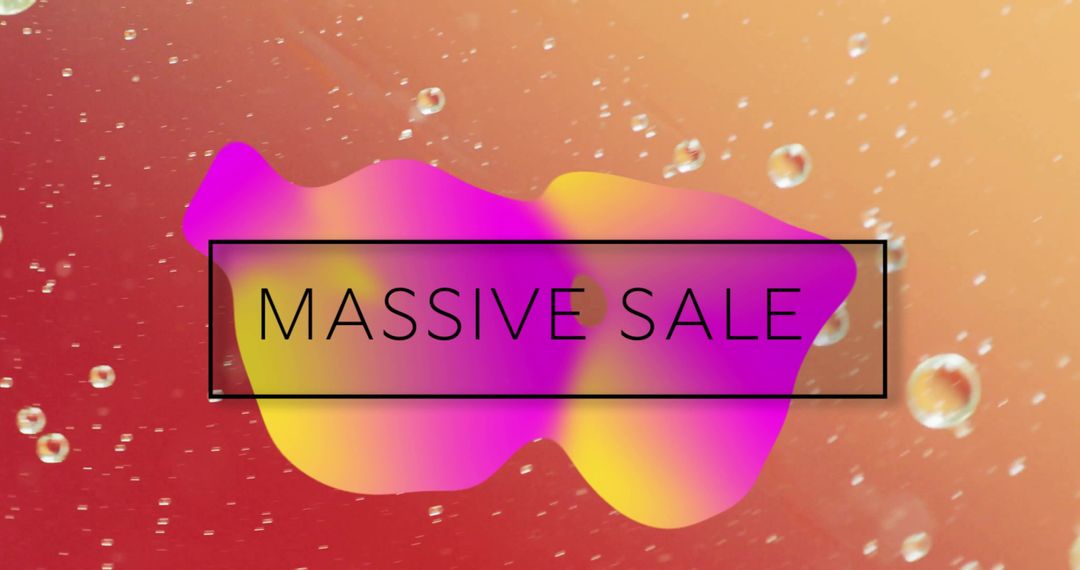Colorful Retro Massive Sale Banner with Bubbles