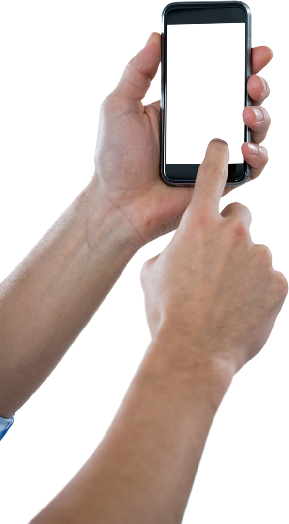 Hands Holding and Using Transparent Mobile Phone - Download Free Stock Images Pikwizard.com