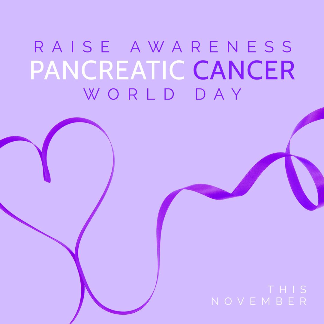 Pancreatic Cancer Awareness with Purple Ribbon Design