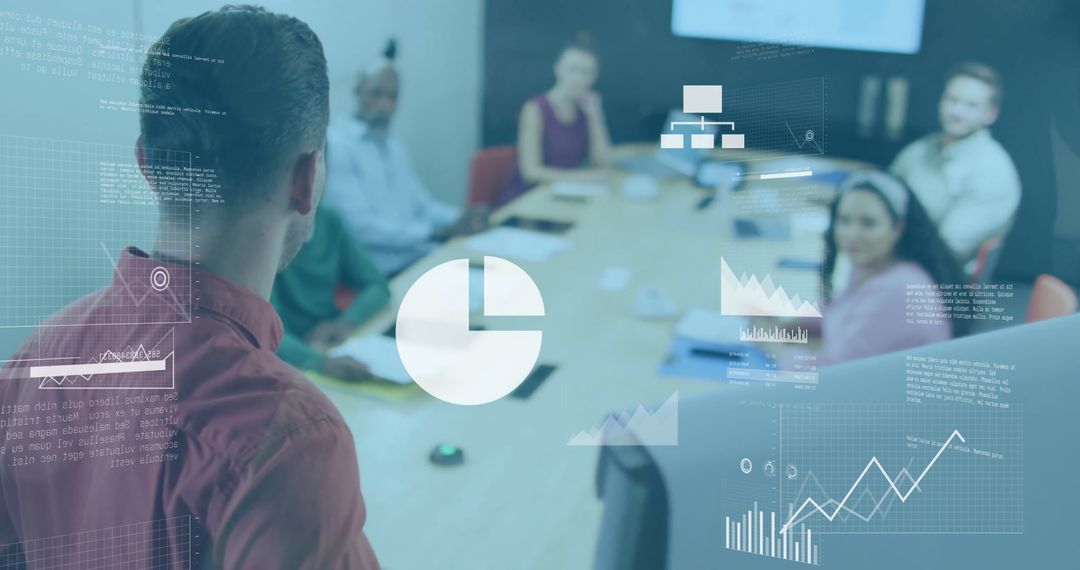 Businessman Presenting Data Analytics in Modern Office Meeting