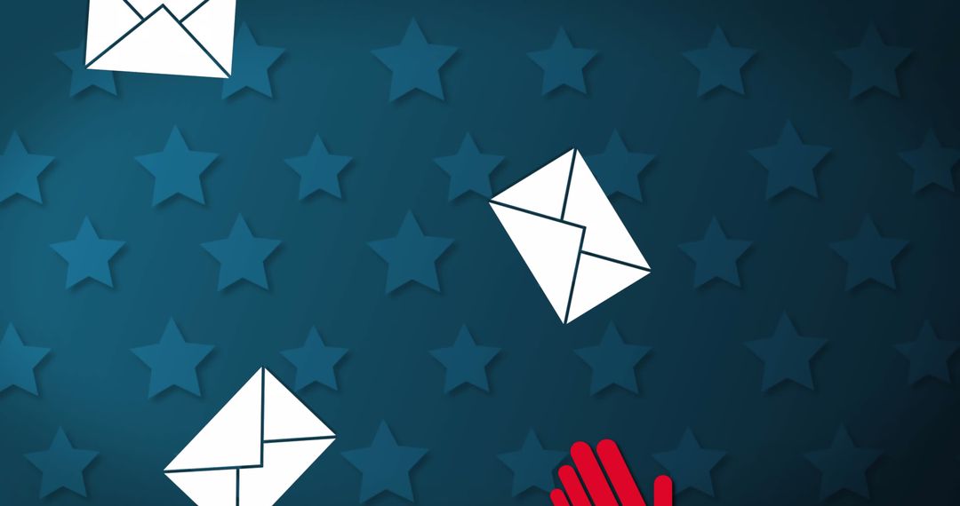 Symbolic Envelopes and Hands Representing American Postal Voting