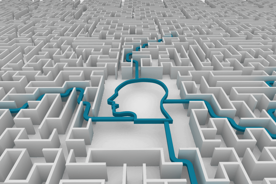 Transparent Maze In Human Head Symbolism for Problem Solving