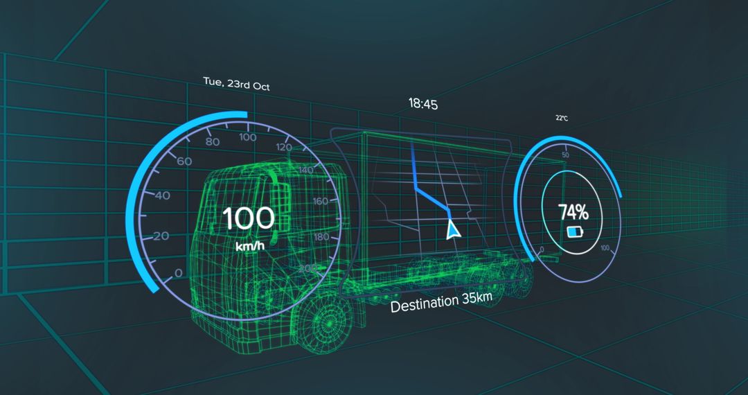 Digital Interface on Electric Truck Concept Visualization