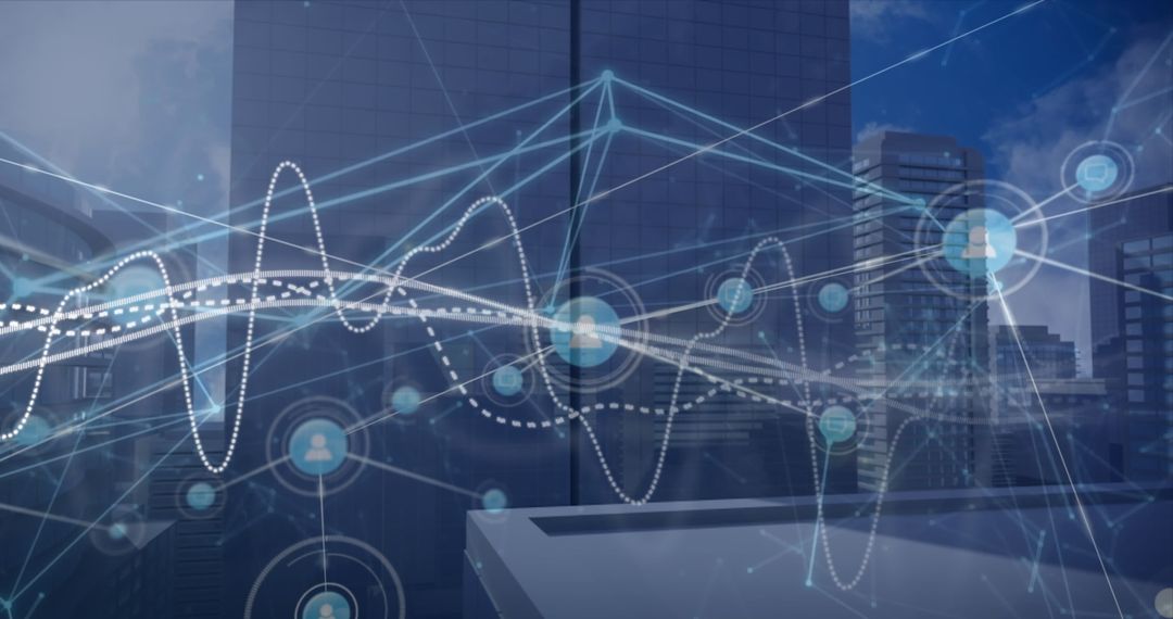 Virtual Network Connection Data with Urban Skyscrapers