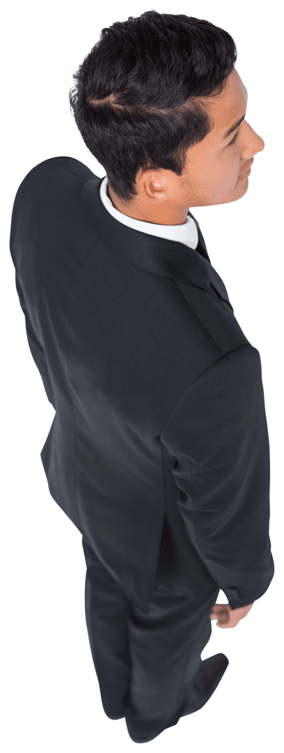 Businessman in Suit Looking Away on Transparent Background PNG