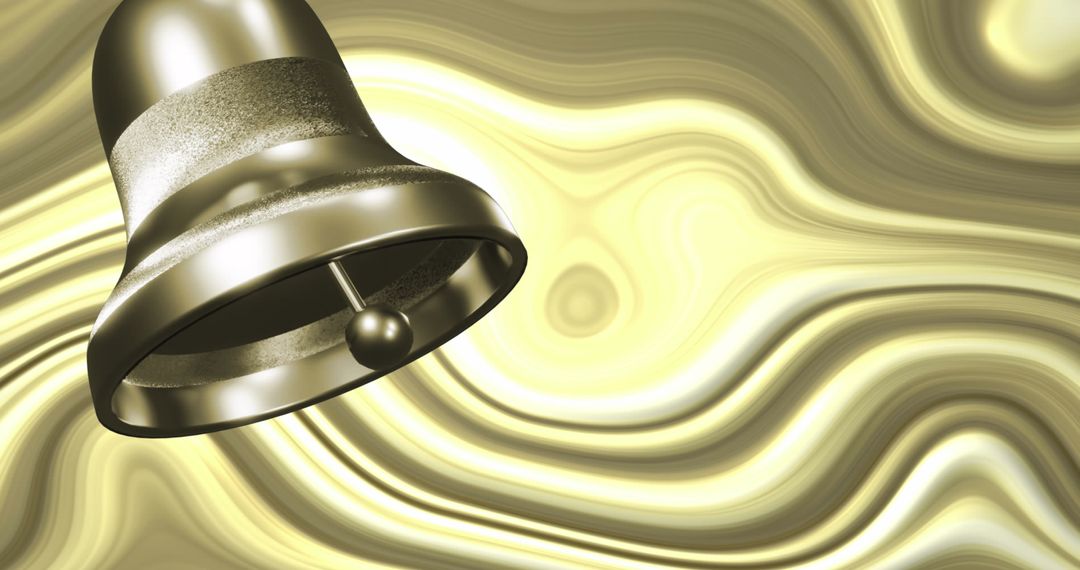 Golden Bell with Abstract Flowing Gold Background
