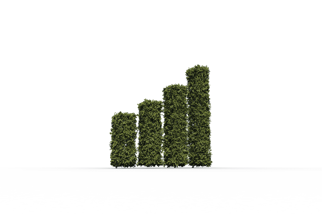 Green Plant Statistics Chart on Transparent Background Vector
