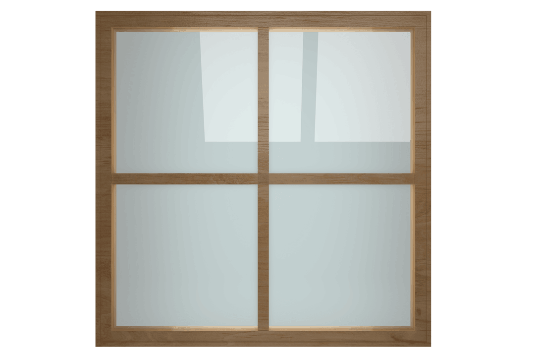 Transparent Square Glass Window with Wooden Frame
