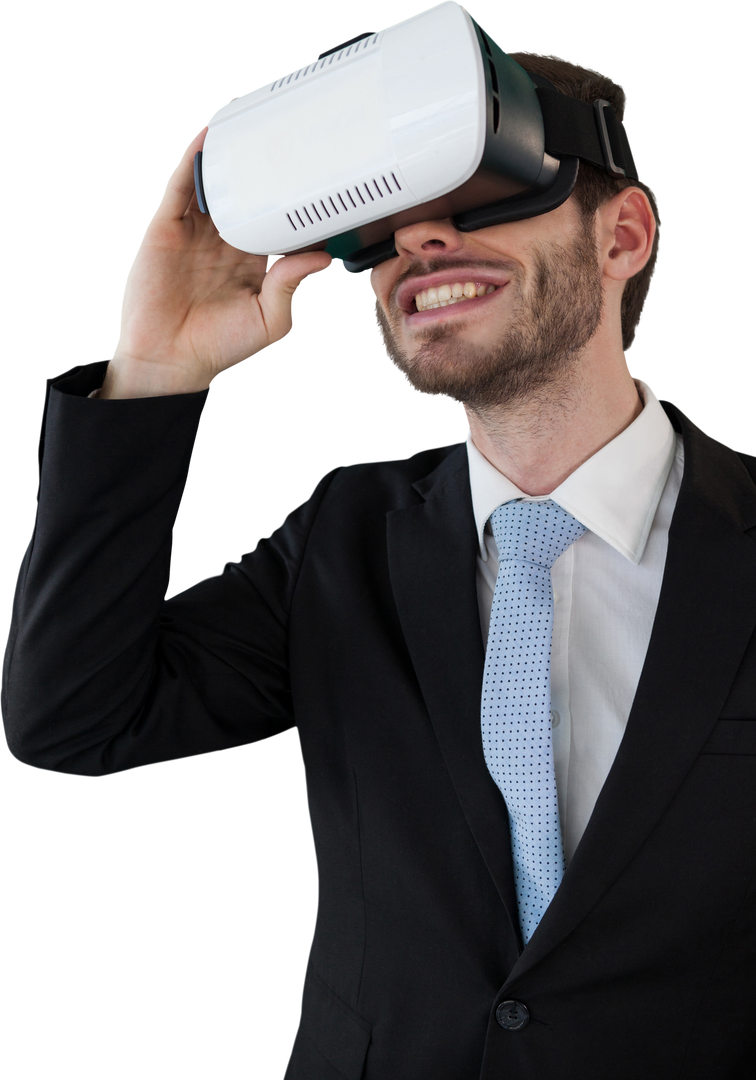 Businessman Engaged in Virtual Reality with Transparent Background - Download Free Stock Images Pikwizard.com