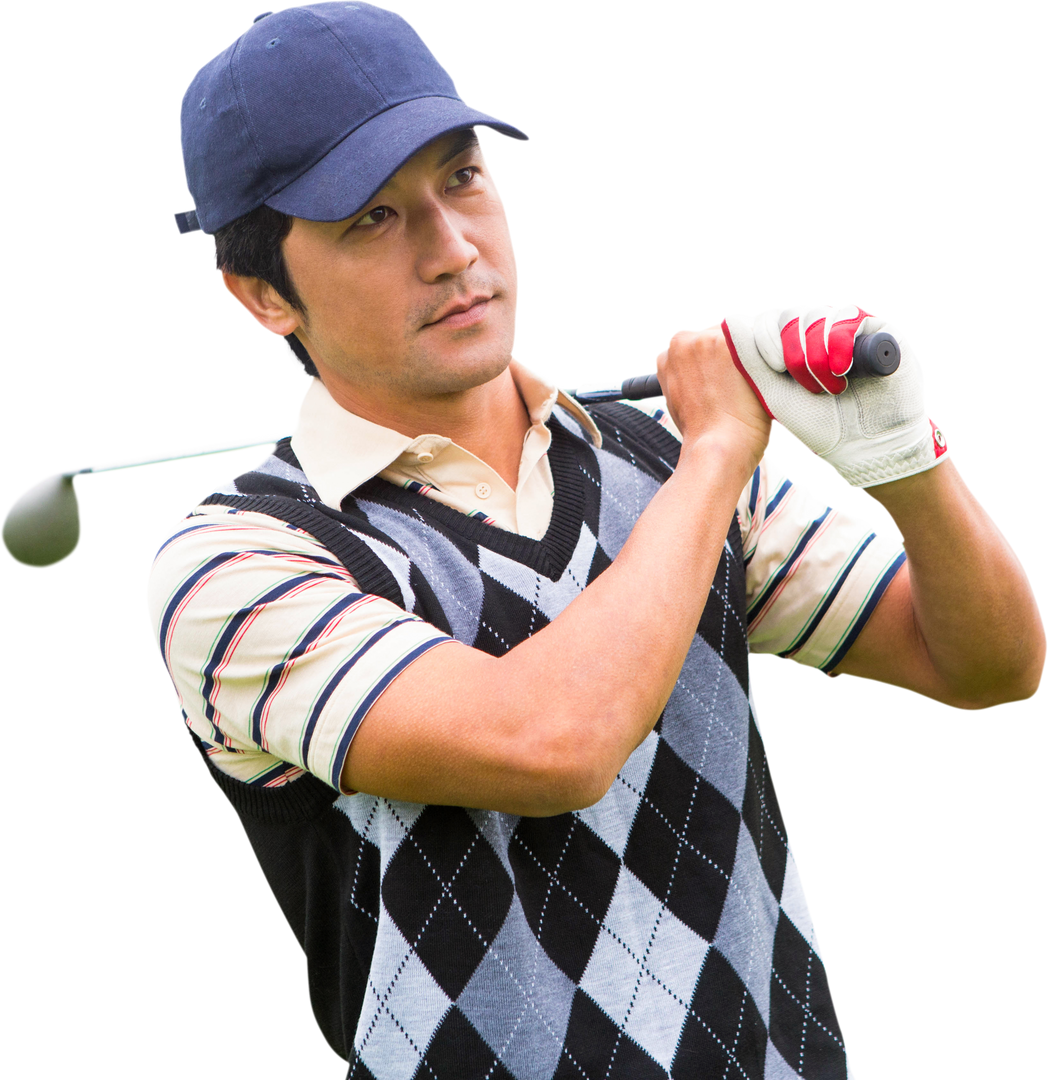 Confident Golfer Holding Club on Shoulder Clear Background - Download Free Stock Images Pikwizard.com