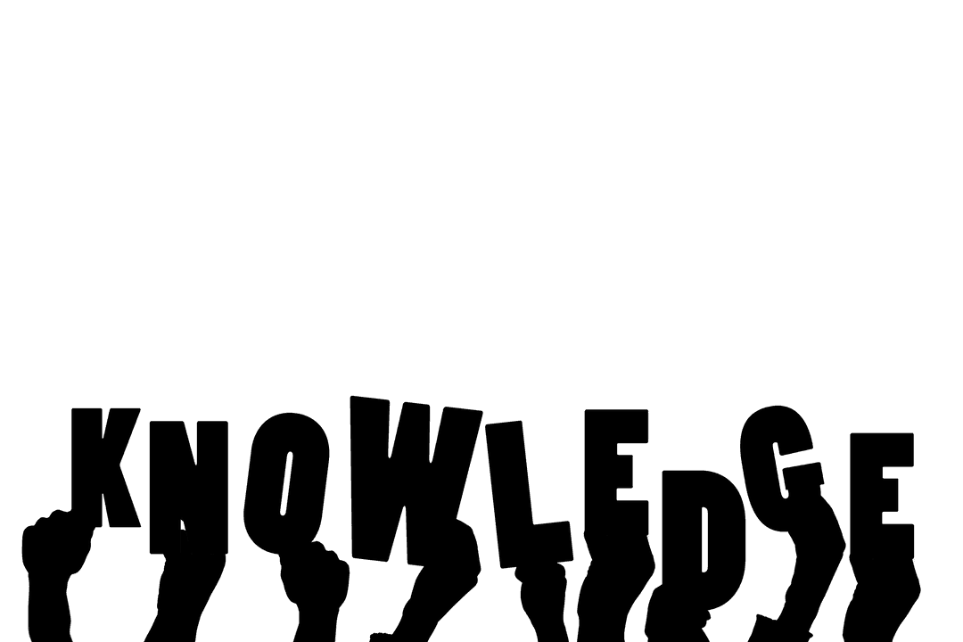 Transparent Hands Revealing Word Knowledge Vector Illustration