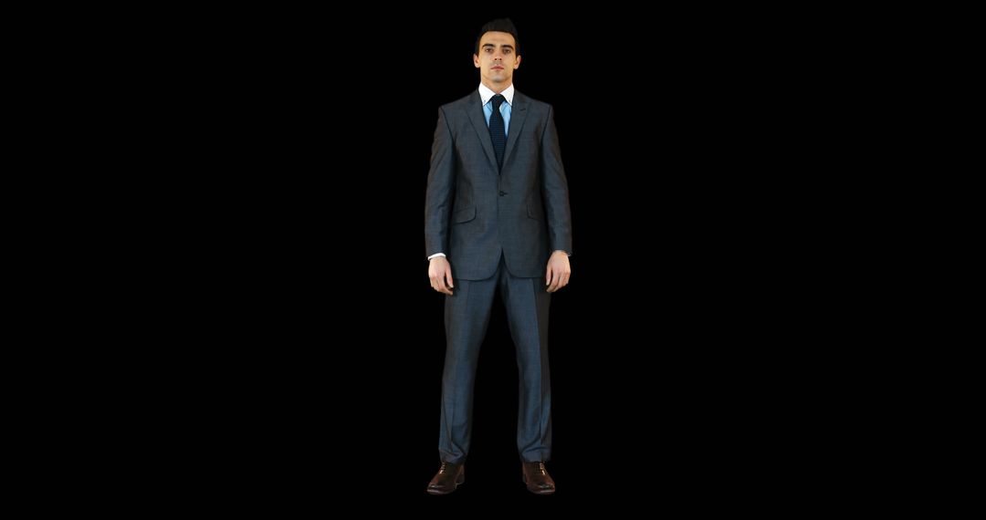 Confident Businessman Wearing Suit on Black Background - Free Images, Stock Photos and Pictures on Pikwizard.com