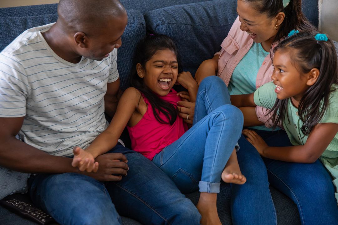 Joyful Family Bonding with Laughter and Play at Home