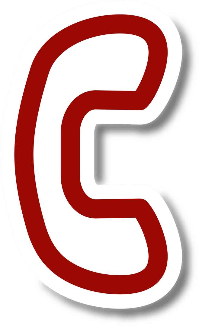 Red Transparent Phone Icon on Isolated Background