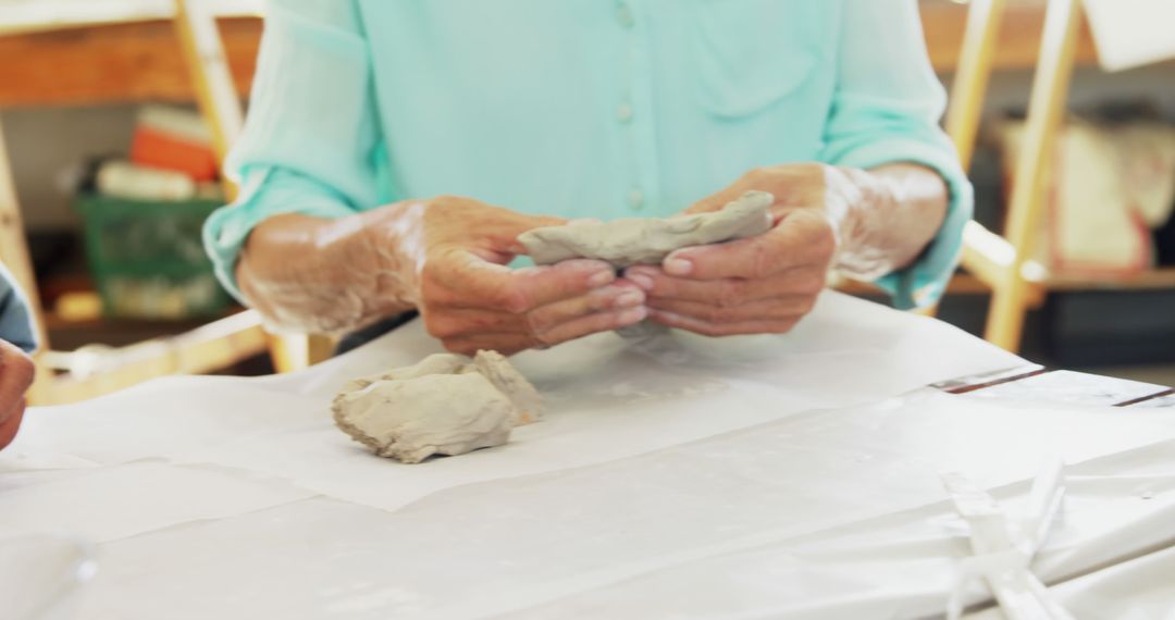 Elderly Hands Molding Clay Sculptures in Workshop - Free Images, Stock Photos and Pictures on Pikwizard.com