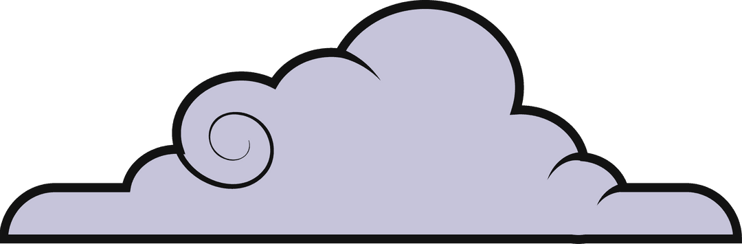 Minimalist Cloud with Swirl Detail Transparent Icon