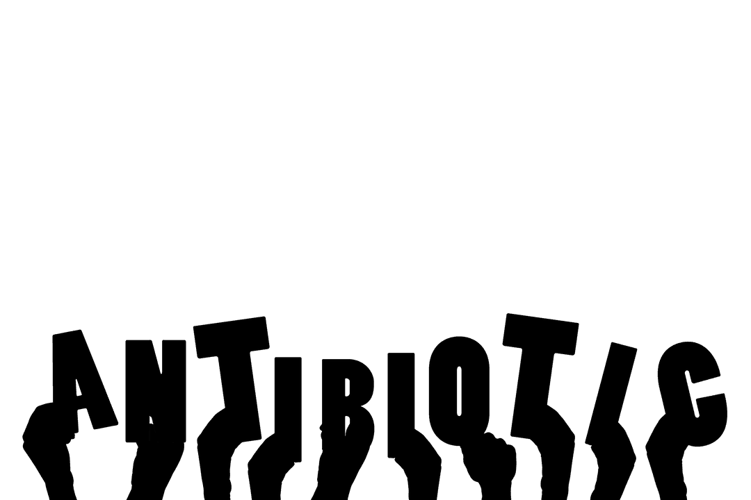 Transparent Hands Displaying Antibiotics Text Concept