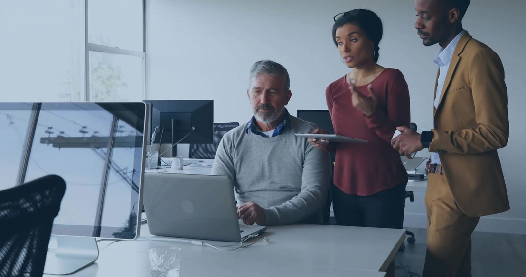 Office Team Collaborating on Digital Project