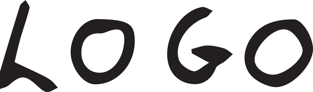 Hand Drawn Black Lettering Logo on Transparent Background