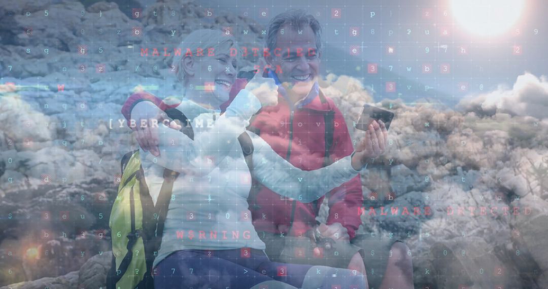 Couple Exploring Tech: Outdoor Adventure with Digital Twist