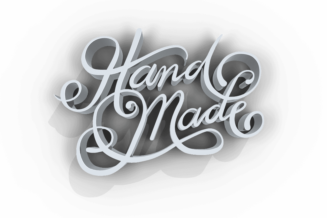 Handmade Calligraphy Text on Transparent Background