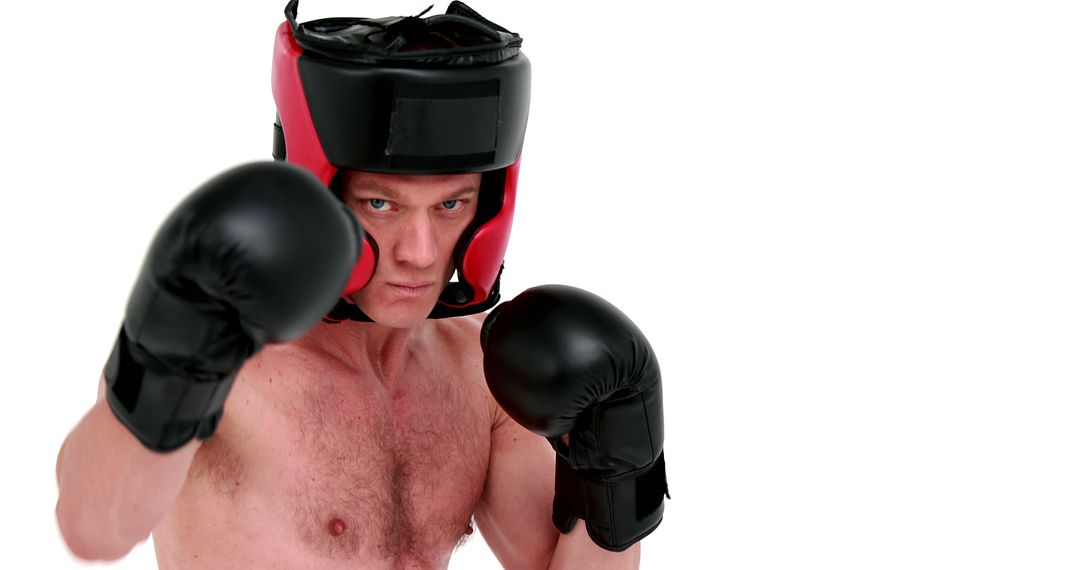 Determined Boxer Sparring Wearing Protective Gear - Free Images, Stock Photos and Pictures on Pikwizard.com