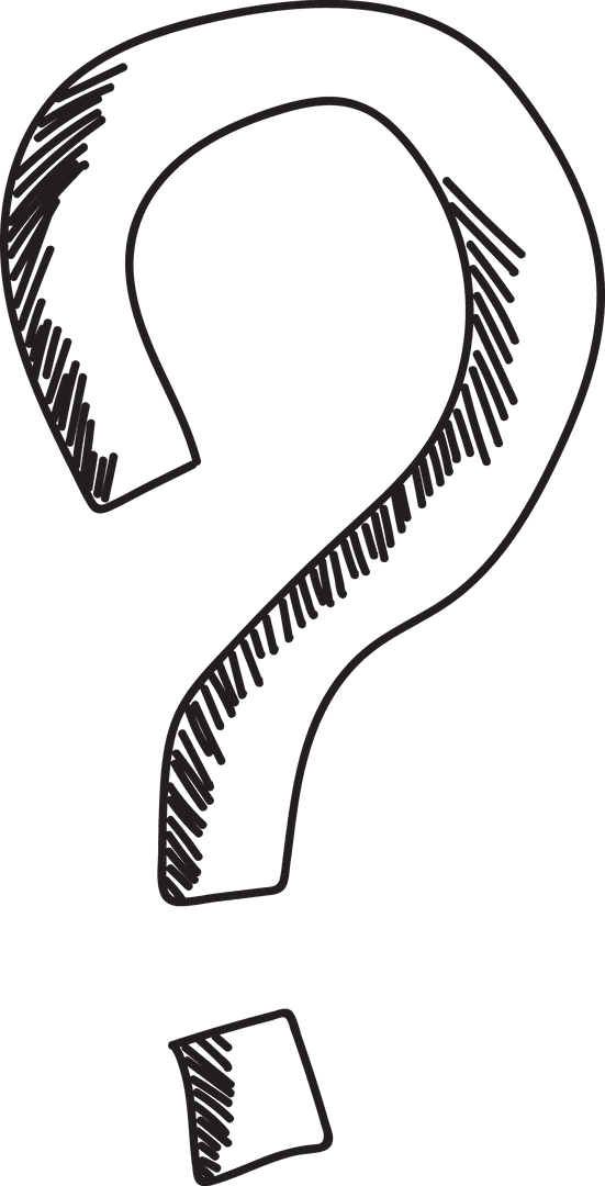 Hand-Drawn Question Mark Transparent Icon Design