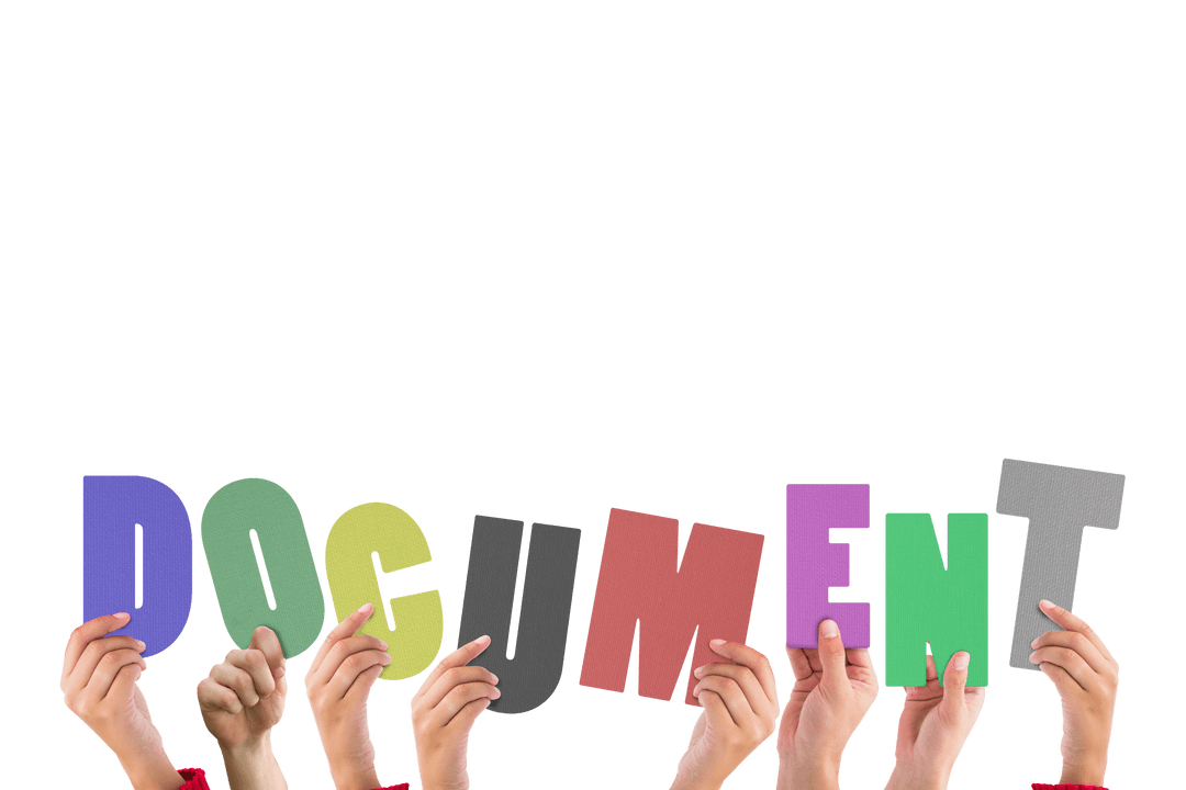 Colorful Lettering Document Transparent Background Design