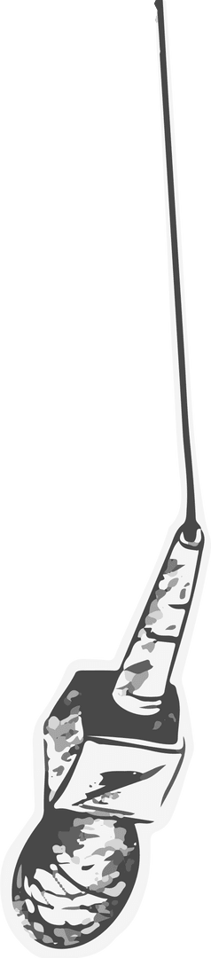 Vintage Microphone Hanging by Cable On Transparent Background