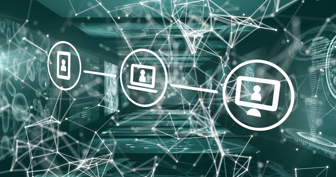 Digital Connectivity Network with futuristic Nodes and Lines Overlay