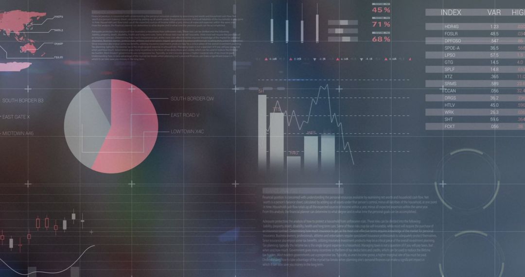 Dynamic Global Business Data and Financial Charts Overlay