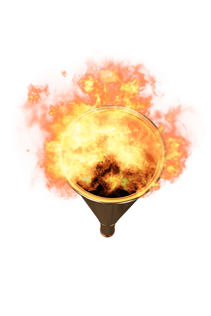 Olympic Torch with Vibrant Flames on Transparent Background