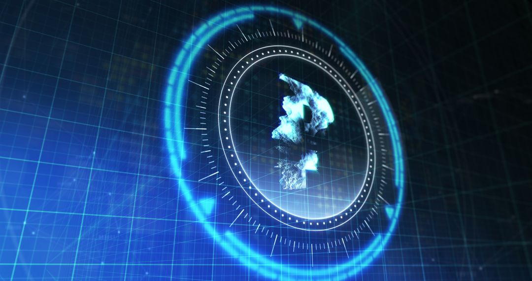 Rotating Rouble Symbol in Digital Space