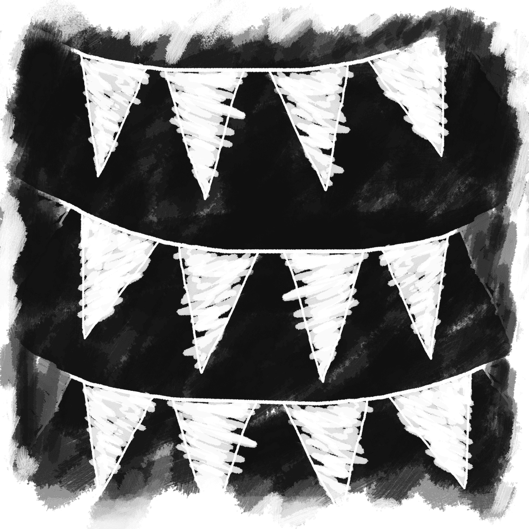 Hand Drawn Bunting on Transparent Background