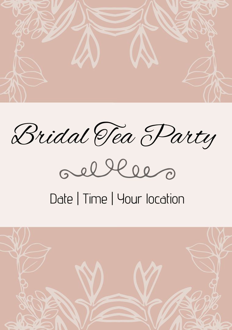 Elegant Floral Bridal Tea Party Invitation Design