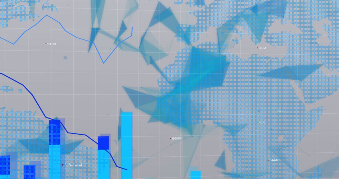Abstract Financial Technology Visualization with Digital Graph and Shapes