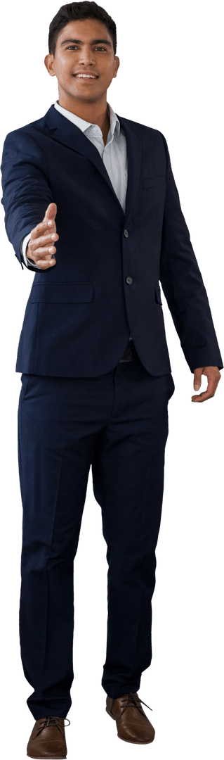 Transparent Businessman Offering Handshake Greeting Positivity